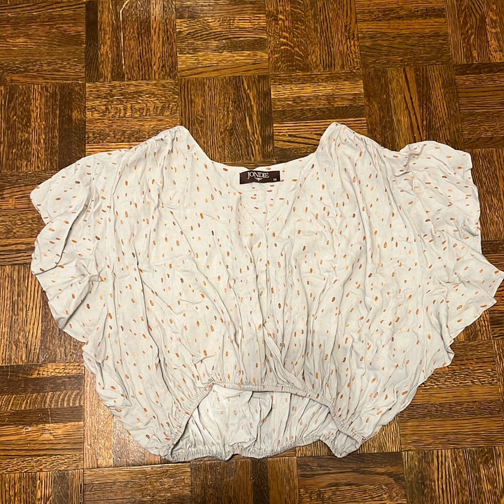 Jondie, blue/brown blouse, medium